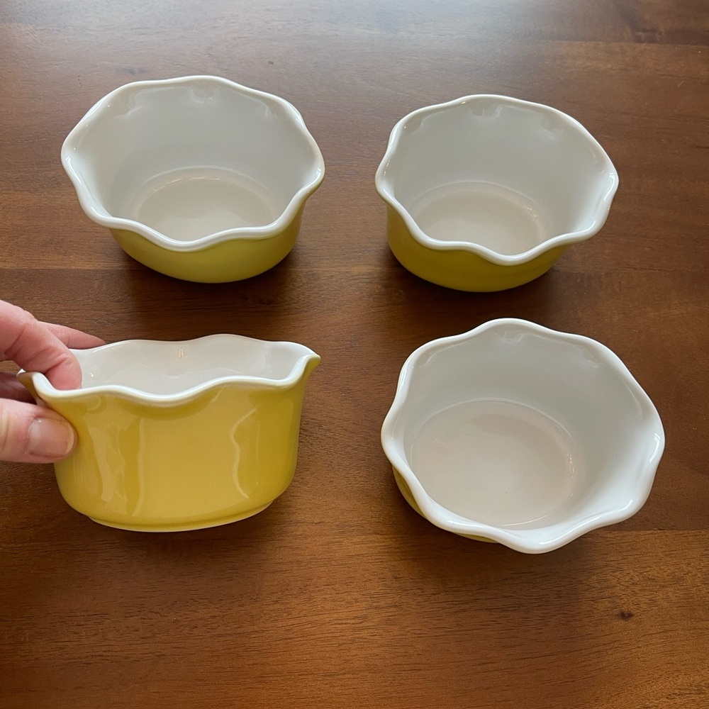 Crate&Barrel Yellow Ramekins - Set of 4
